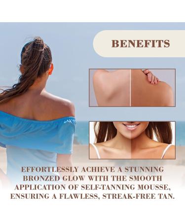 Dark Self Tanner Mousse - Sunless Instant Self Tanning Foam for a Deep Natural Looking Fake Tan - Moisturizing Tanning Foam - Buy Online on GoSupps.com
