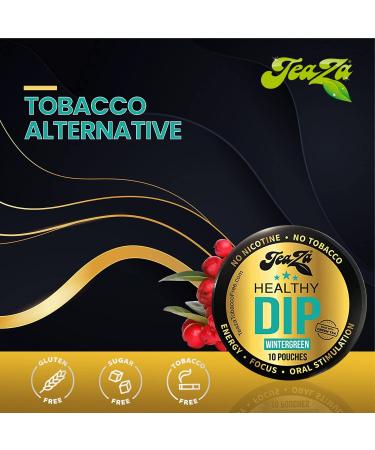 Teaza Herbal Energy Sampler Pack Healthy Dip Pouches Smokeless Alternative Snuff Chewing Dipping Tobacco Alternative Nicotine Free Dip - Cool Mint Chill Cherry Chill Wintergreen Tropical (4 Pack) - Buy Online on GoSupps.com