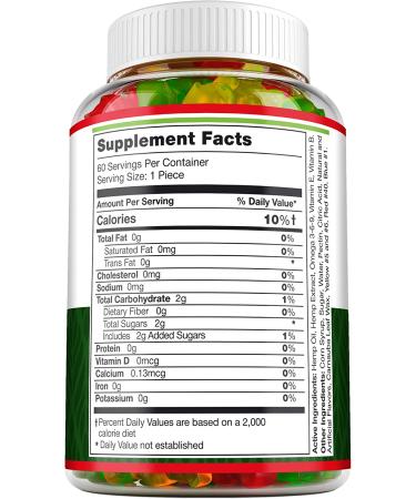 Maxibears Hemp Gummies with Vitamins B, E & Omega 3-6-9 - 60 High Potency Herbal Gummies - Buy Online on GoSupps.com