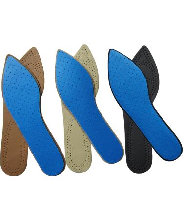 Bellcon Leather Inserts for Women - High Heels Insoles Nonslip Sole Liners Replacement - 3 Pairs in Black Brown & Beige | Size 9-10 M US - Buy Online on GoSupps.com