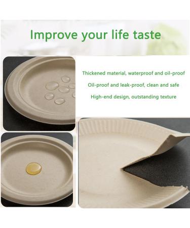 Heavy Duty Disposable Plates Compostable Paper Plates 100-Pack 9 Inch Plates - Eco-Friendly Biodegradable Sugarcane Bagasse Heavy Duty Paper Plates Brown Paper Plates for Party - Buy Online on GoSupps.com