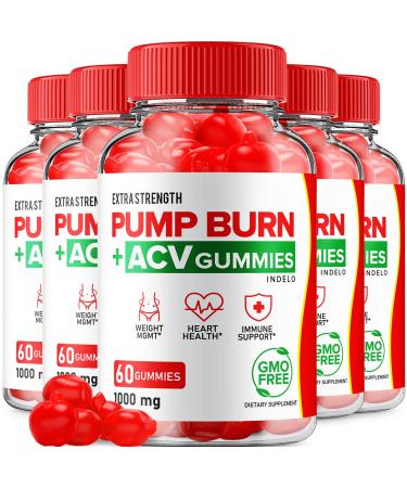 Pump Burn Keto ACV Gummies - Keto Pump Burn Gummies Reviews Pump Burn Keto + ACV Gummies for Weight Management B12 Burn Pump Advanced 1000mg Formula (5 Pack - 300 Gummies)