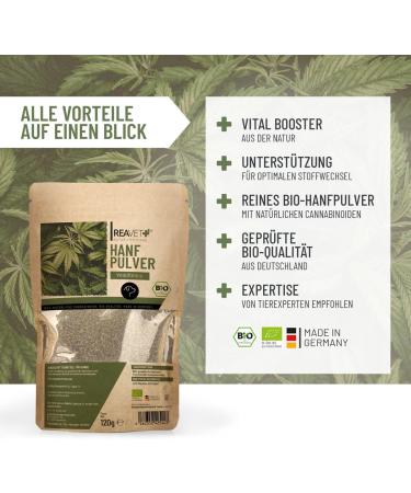 Reavet Hemp Powder for Dogs 120g - Natural Calming & Relaxation Formula 100% Additive-Free Ideal for Stress & Fear Relief - Buy Online on GoSupps.com