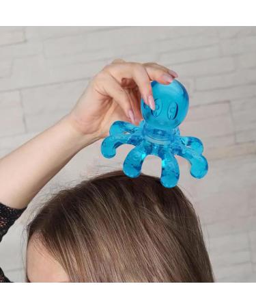 Portable Octopus Head Massager | Scalp Relaxation & Stress Relief | Handheld Hair Care Device in Blue - Buy Online on GoSupps.com