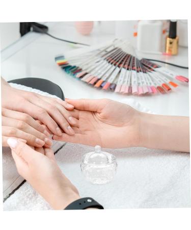 Milisten Glass Jar Glass Wedding Decor Manicure Nail Dish Nail Art Liquid Holder Nail Liquid Holder Nail Dish Bowl with Lids Dappen Dish Plate Cup Candy Plate Bracket Candy Jar With Cover - Buy Online on GoSupps.com