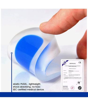 3 Pair Gel Heel Cups Plantar Fasciitis Inserts - Silicone Gel Heel Pads for Heel Pain & Shock Absorbing Support - Blue (Size L) - Buy Online on GoSupps.com