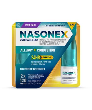 Nasonex 24Hr Allergy Nasal Spray - 120 2 Pack
