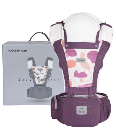 Bebear baby carrier Bebamour baby carrier for 0-36 months 3D Air mesh baby carrier backpack for newborns to toddlers approved according to safety standard ergonomic 6 in 1 front stretcher (purple) 09 purple