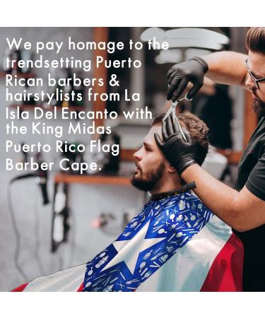 King Midas Empire Puerto Rico Flag Barber Cape - Waterproof Boricua Hair Cutting Cape with Snap Button Neck Band - Buy Online on GoSupps.com