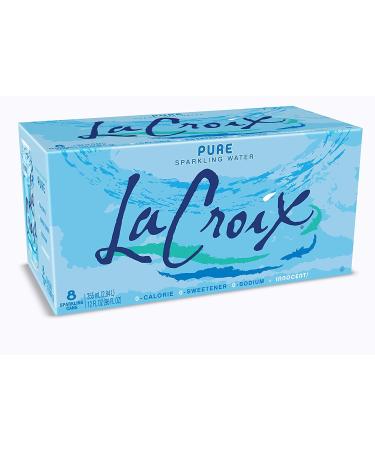 LaCroix, Sparkling Water, Pure, 12 oz (pack of 8) Pure 12 Fl Oz (Pack of 8)