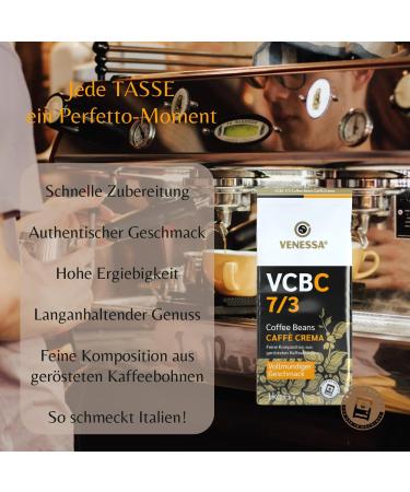 VENESSA Caff Crema VCBC 12 x 1 kg Packs of Whole Coffee Beans 7/3 Highly Creamy Vending Coffee Gentle Roasted 70% Arabica 30% Robusta - Buy Online on GoSupps.com