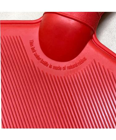 AQUAPAPA Large Non Toxic Natural Rubber Hot Water Bottle with Heart Red Knit Cover - 2 Liters | Pain Relief, Hot & Cold Therapy - Buy Online on GoSupps.com