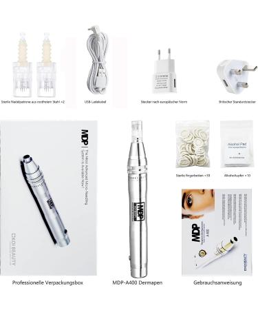 Koi Beauty Professional Dermapen Microneedling Pen Set - Electrically Rechargeable 0-2.5mm Device for Face & Body Ideal for Scars - MDP-A400 Pro - Buy Online on GoSupps.com