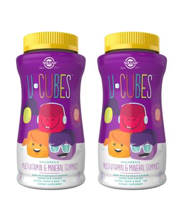 Solgar U-Cubes Children's Multi-Vitamin & Mineral - 120 Gummies Pack of 2 - Great-Tasting Flavor for Kids Ages 2 & Up - Non-GMO Gluten Free - 120 Total Servings