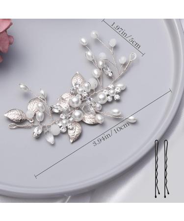 Stunning Bridal Jewelry & Headdress - Silver Crystal Hairpins Vines & Pearl Accessories for Brides - Buy Online on GoSupps.com