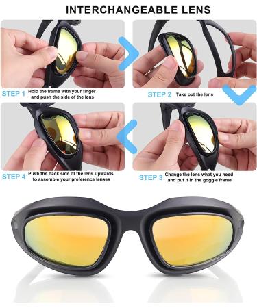 Polarized Motorcycle Riding Goggles | Interchangeable Lenses for Cycling, Running, Fishing | UV400 Sports Sunglasses for Driving & Outdoor Activities - Buy Online on GoSupps.com