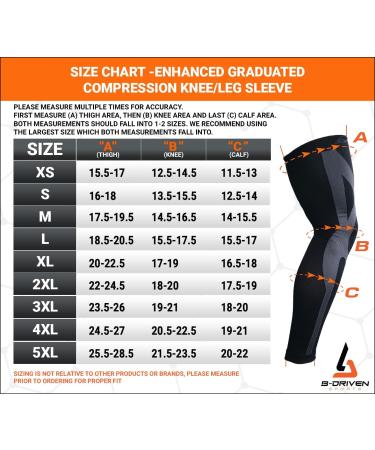 B-Driven Sports Full Leg Compression Sleeves - 20-30mmHG Medical Grade - Running and Recovery Support for Men and Women - Thigh, Calf, and Knee Compression - Size Medium - Buy Online on GoSupps.com