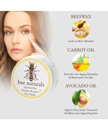 Queen Bee Naturals Peeper Keeper Eye Balm - Reduces Wrinkles & Fine Lines - Moisturizing Formula with Vitamin E & 10 Natural Oils (2 Pack) - Buy Online on GoSupps.com