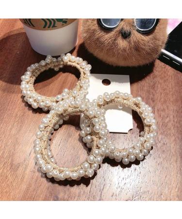 Pearl Elastic Hair Ties Set - 5 Pieces Hair Bands for Women/Girls in 5 Colors - Buy Online on GoSupps.com