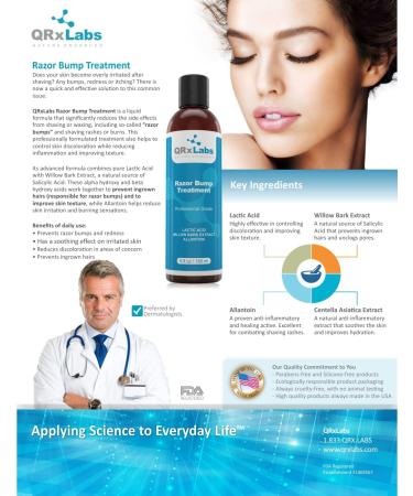 Razor Bump Treatment - Prevents Ingrown Hair & Irritation - Face, Underarms, Legs, Bikini - 6 fl oz - Buy Online on GoSupps.com