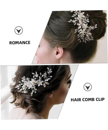 minkissy Wedding Hair Accessories Hair Clips Hair Barrettes Tiara Hair Pin Bride Hairpin Bridal Hair Accessory Girl Headpiece Bride Headpieces for Wedding Hair Comb Rhinestones Leaf Women's - Buy Online on GoSupps.com
