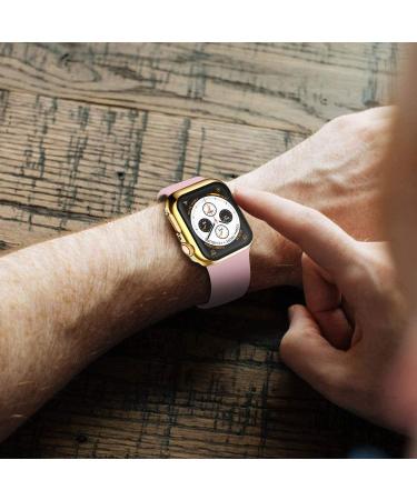 2 Pack Gold Tempered Glass Case for Apple Watch 44mm Series 6/5/4/SE - Full Coverage Screen Protector & Shockproof Bumper - Buy Online on GoSupps.com