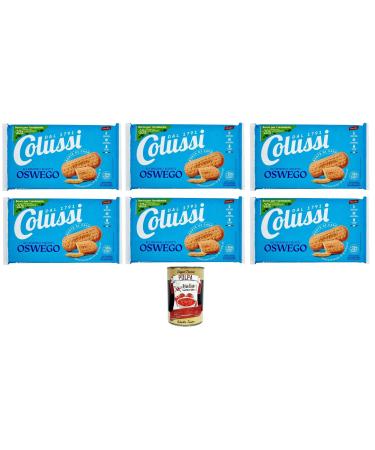 Italian Gourmet E.R. Colussi Gli Originali Biscotti OSVEGO Set of 6 Cookies Osvego 500 g + Italian Gourmet Tomato Pulp 400 g Tin