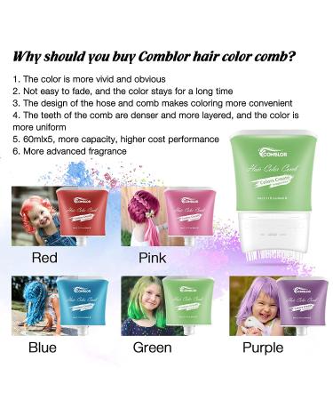 Comblor Temporary Hair Color Set - 5 Colors Hair Wax Dye for Kids, Ideal Gifts for Birthday & Holidays - Halloween, Christmas, Cosplay - 2.11 Fl Oz (Pack of 5) - Buy Online on GoSupps.com