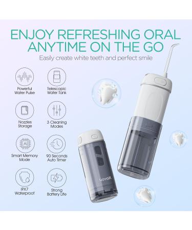 Portable Water Flosser - Mini Cordless Teeth Cleaner 3 Modes Rechargeable Travel Flosser IPX7 Waterproof - WF510 (Silver - Buy Online on GoSupps.com