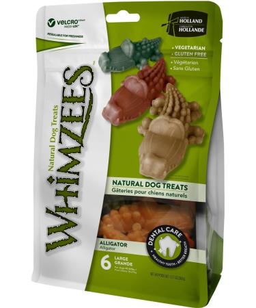 Whimzees Natural Grain-Free Dental Care Snacks for Dogs - Hedgehog & Crocodile Sticks L Size 6 Pieces (60g) - Healthy Treats for Your Pup - Buy Online on GoSupps.com