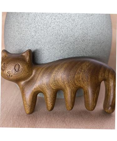 Frcolor 5-Stage Cat Kitten Massage Comb - Cute Cat-Shaped Sandalwood Grooming Tool for Scalp Relief & Creative Pet Care - Buy Online on GoSupps.com