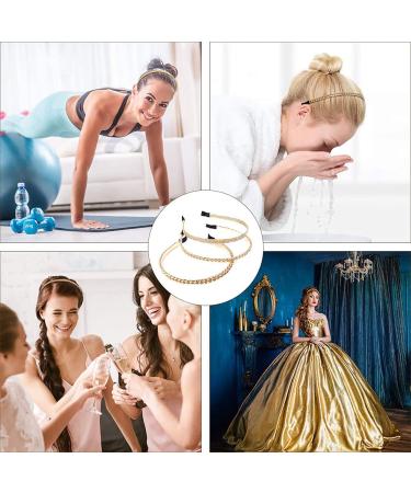 Elegant Gold Metal Hair Ties - Vintage Chic Headbands for Women & Girls - 3 Stylish Designs - Buy Online on GoSupps.com