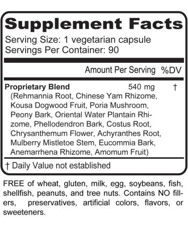 Nature's Health Liver and Kidney Cleanse Supplement - Rehmannia Formula - 90 Vegetarian Capsules - Buy Online on GoSupps.com