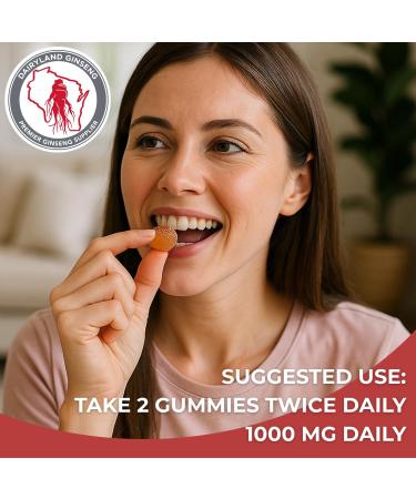 Dairyland American Ginseng Gummies 1000mg per Serving Lemon Flavor Caffeine-Free Energy & Focus Support Wisconsin Ginseng Gummy 60 pcs - Buy Online on GoSupps.com