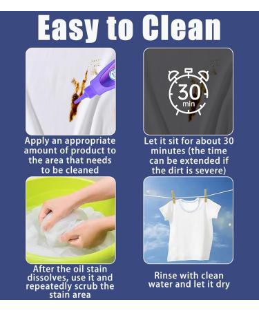 Active Enzyme Laundry Stain Remover - White Shirt Cleaner Stubborn Stains Cleaner Clothes Oil Stain Remover Active Enzyme Clothing Stain Remover (2Pcs Purple) - Buy Online on GoSupps.com