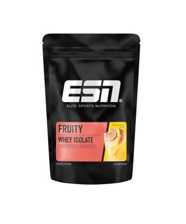 ESN fruity whey isolate 2.0 tropical punch 1 kg whey protein isolate with up to 27 g protein per portion sugar lactose & fat-free tested quality- made in Germany tropical punch 1 kg (1 Pack)