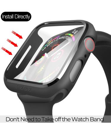 PZOZ Compatible for Apple Watch Series SE2 /6/5 /4 /SE 44mm Case with Screen Protector Accessories Slim Guard Thin Bumper Full Coverage Matte Hard Cover Defense Edge for iWatch Women Men GPS (Black) - Buy Online on GoSupps.com