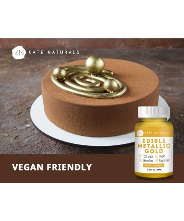 Kate Naturals Edible Metallic Gold Dust (.5oz/14g) for Cake Decorating - Vegan & Gluten-Free Chocolate Baking Formula for Edibles & Cookies - Buy Online on GoSupps.com