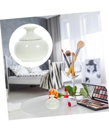 Housoutil cosmetics container Storage tank travel can mascara lip balm containers with lids skin care products cosmetic storage jar wax containers sample white cream cream jar 4.7x4.7cm White - Buy Online on GoSupps.com
