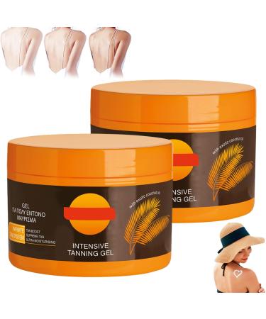 ExcellaElite Intensive Tanning Gel 2 Pieces Tanning Gel Carotene Tanning Gel Sunbed Tanning Accelerator Tanning Cream Tanning Gel for Sunbeds and Outdoor Sunbathing Intensive Tanning Luxury Gel