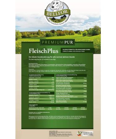 Bellfor Premium Pur FleischPlus Gluten-Free Croquettes with High Meat Content 10 kg - The Ideal Food for All Normally Active Dogs - Buy Online on GoSupps.com