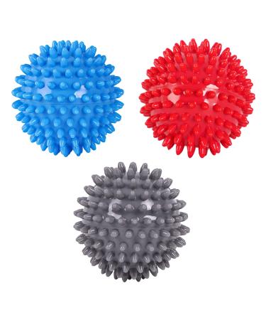 massage balls 6 cm fascia balls hedgehog balls for massaging the muscles of the back legs feet and hands (red blue grey)