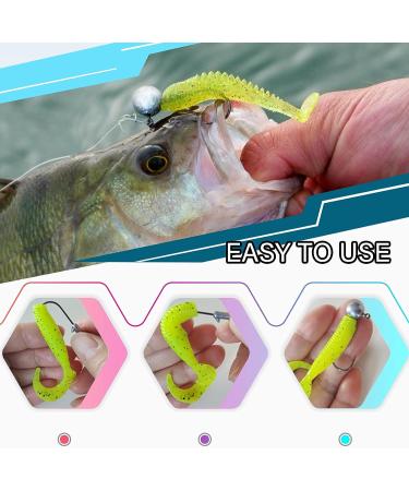 Atibin 1/4oz. Saltwater & Freshwater Jig Head Hooks - 25pcs | Round Ball Fishing Jigs - Buy Online on GoSupps.com