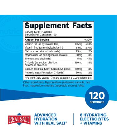 Nutricost Electrolyte Complex with Real Salt - 120 Capsules for Advanced Hydration - Buy Online on GoSupps.com