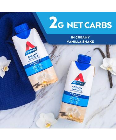 Atkins Gluten-Free Protein-Rich Shake 11 Fl Oz (Pack of 4) - Creamy French Vanilla, Keto Friendly - Buy Online on GoSupps.com