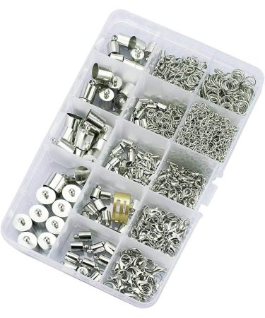 Silver Plated Barrel Leather Cord Ends & Lobster Clasp Kit - 1000pcs - Buy Online on GoSupps.com
