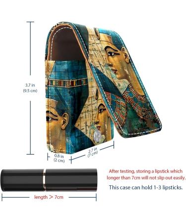 Travel Lipstick Organizer Case - Vintage Egyptian Makeup Bag with Mirror | Portable & Stylish Cosmetic Storage - Buy Online on GoSupps.com