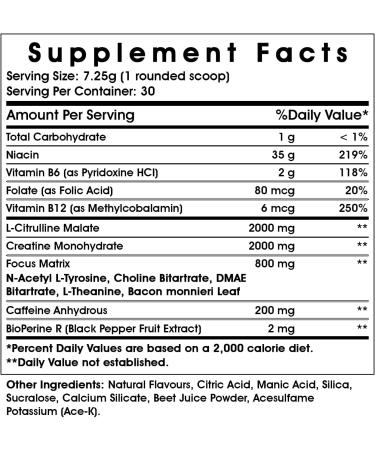 Pre-Workout Energy & Focus Pink Lemonade Flavored - Men & Women - Supports Muscle Growth Increases Endurance Improves Stamina - Focus Matrix - Vitamin B12- Caffeine 200mg (Pink Lemonade) - Buy Online on GoSupps.com