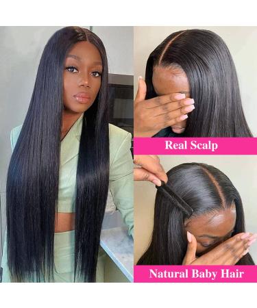 Dixtefo V Part Brazilian Virgin Straight Human Hair Wig for Black Women - 16 Inch, 150% Density, Natural Color - Upgrade U Part Design - No Leave Out, Glueless, Lace Front & Clip In Half Wig - Buy Online on GoSupps.com