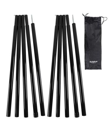 Sutekus Steel Rod Tent Pole Replacement Accessorie 2pc/Set Adjustable Bars Black